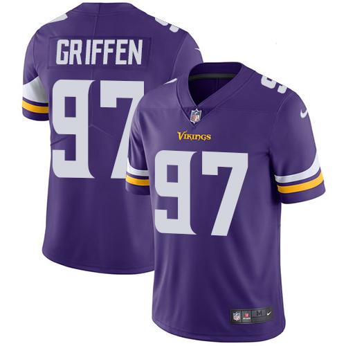 Nike Vikings #97 Everson Griffen Purple Team Color Youth Stitched NFL Vapor Untouchable Limited Jersey